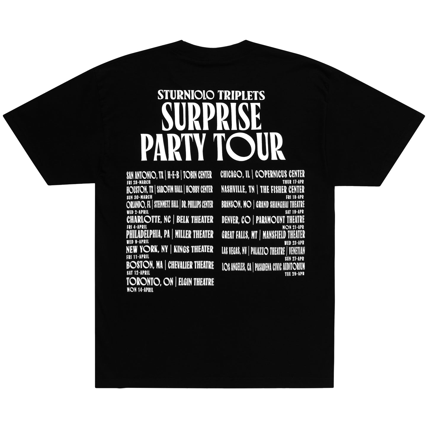 Sturniolo Surprise Party Tour Tee - Black