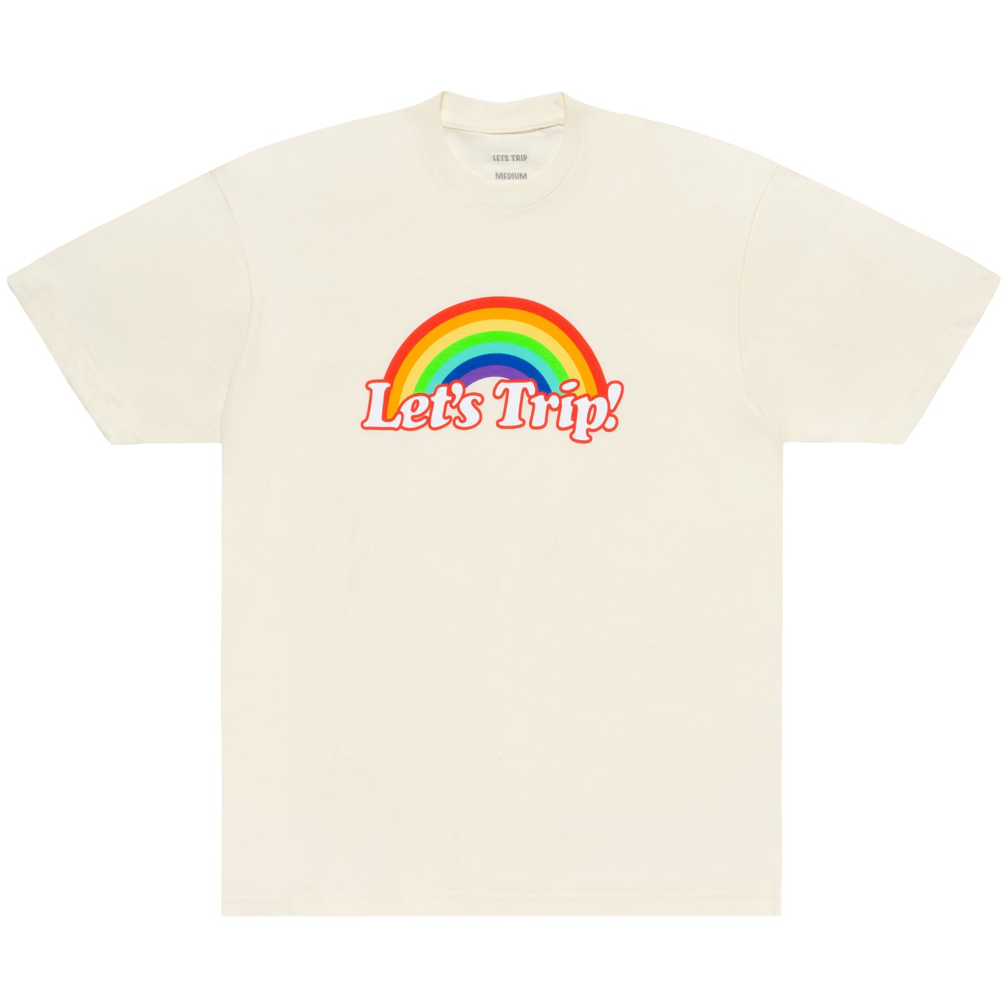 LETS TRIP RAINBOW T SHIRT (CREAM)