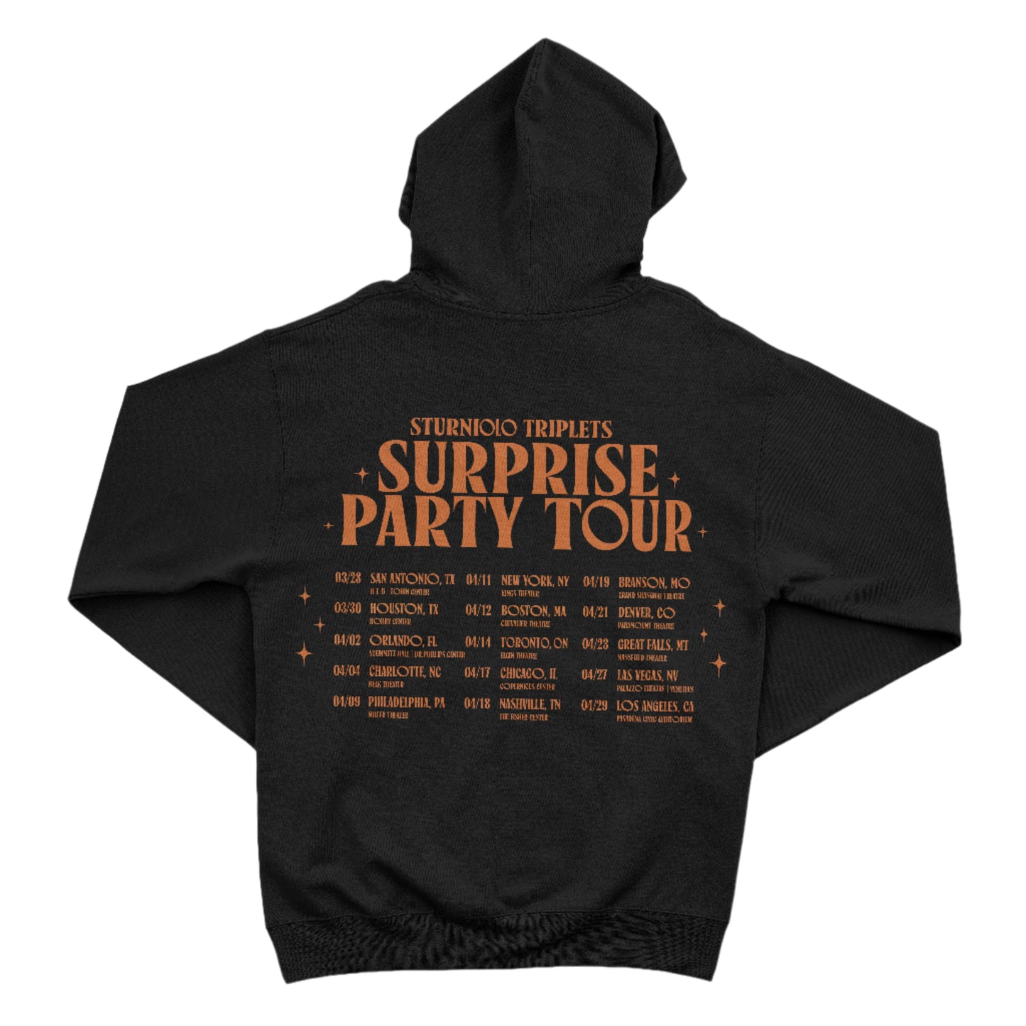 Sturniolo Surprise Party Tour Dates Hoodie - Black