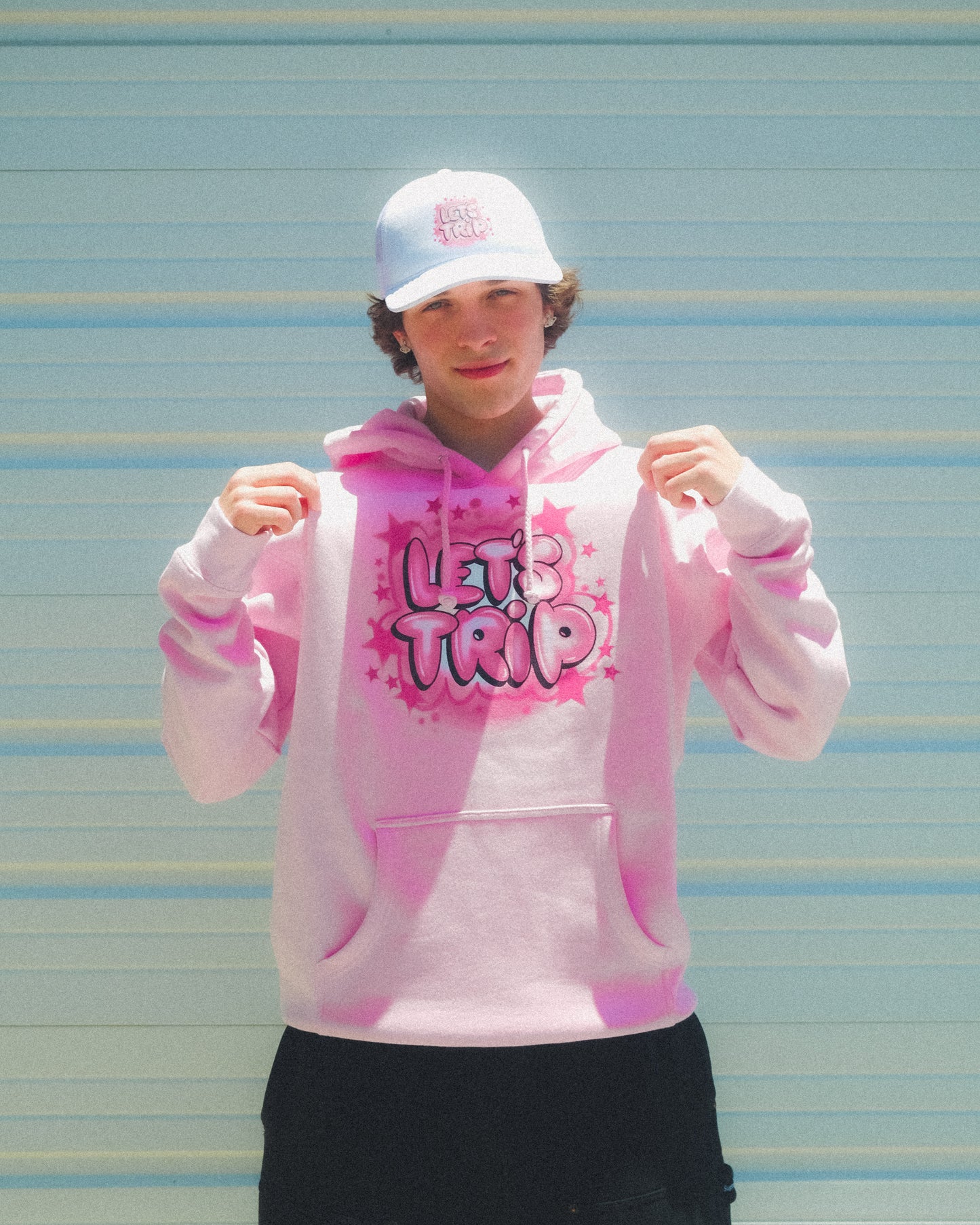 Let's Trip Airbrush Hoodie PINK