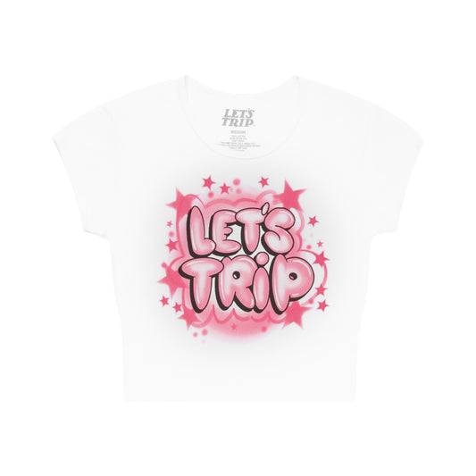 Let's Trip Airbrush Baby Tee WHITE